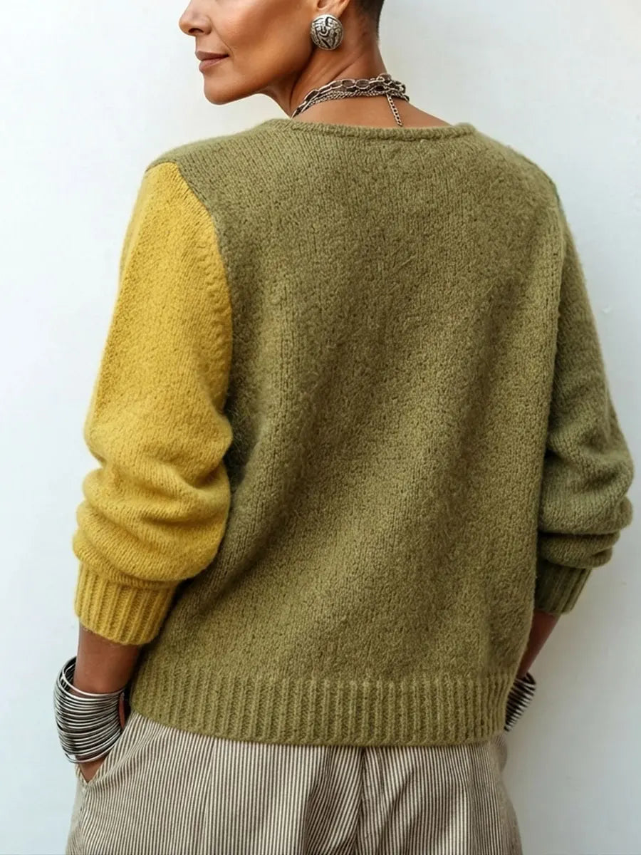 Verolyn asymmetric colour block knit jumper – view 3