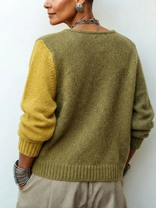 Verolyn asymmetric colour block knit jumper – view 3