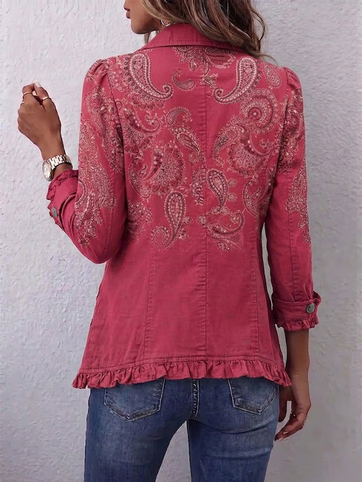Verolyn dusty pink paisley ruffle jacket – view 2