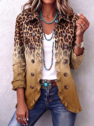 Verolyn ombré leopard blazer in beige