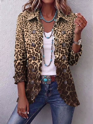 Verolyn multicolour leopard ruffle jacket in multicolour