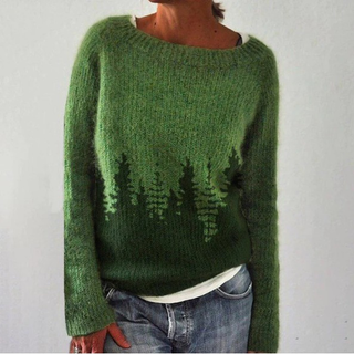 Verolyn pine forest hem knit jumper in green