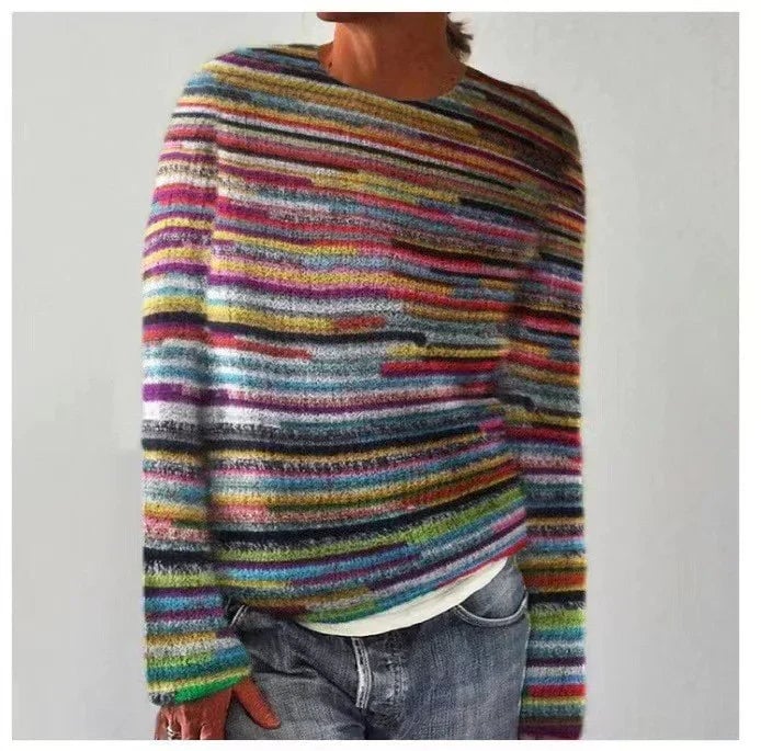 Verolyn rainbow stripe knit jumper