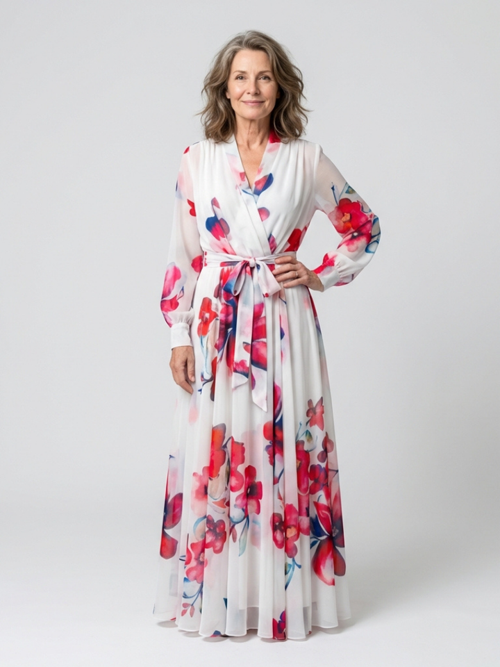 Verolyn - Bold Floral Wrap Maxi Dress