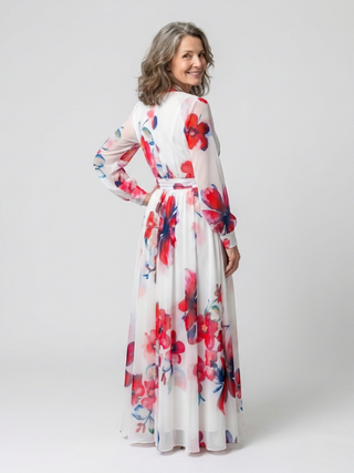 Verolyn - Bold Floral Wrap Maxi Dress