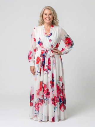 Verolyn - Bold Floral Wrap Maxi Dress