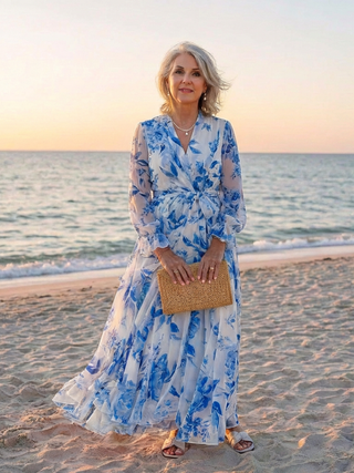 Verolyn - Bold Floral Wrap Maxi Dress