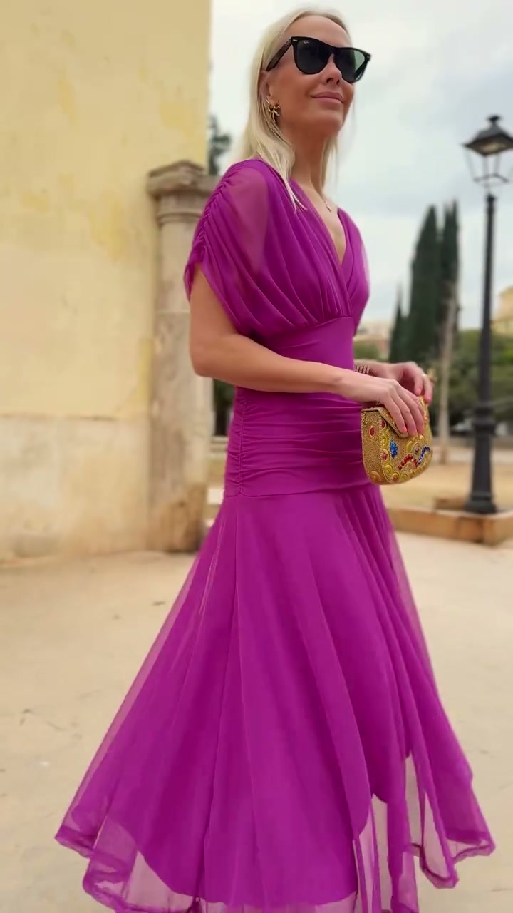 Verolyn - Fuchsia Occasion Dress