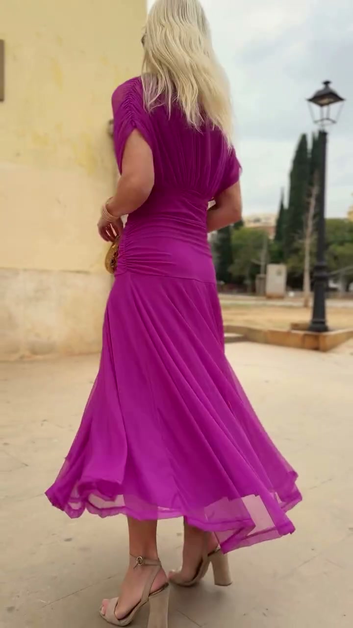 Verolyn - Fuchsia Occasion Dress