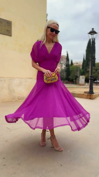 Verolyn - Fuchsia Occasion Dress