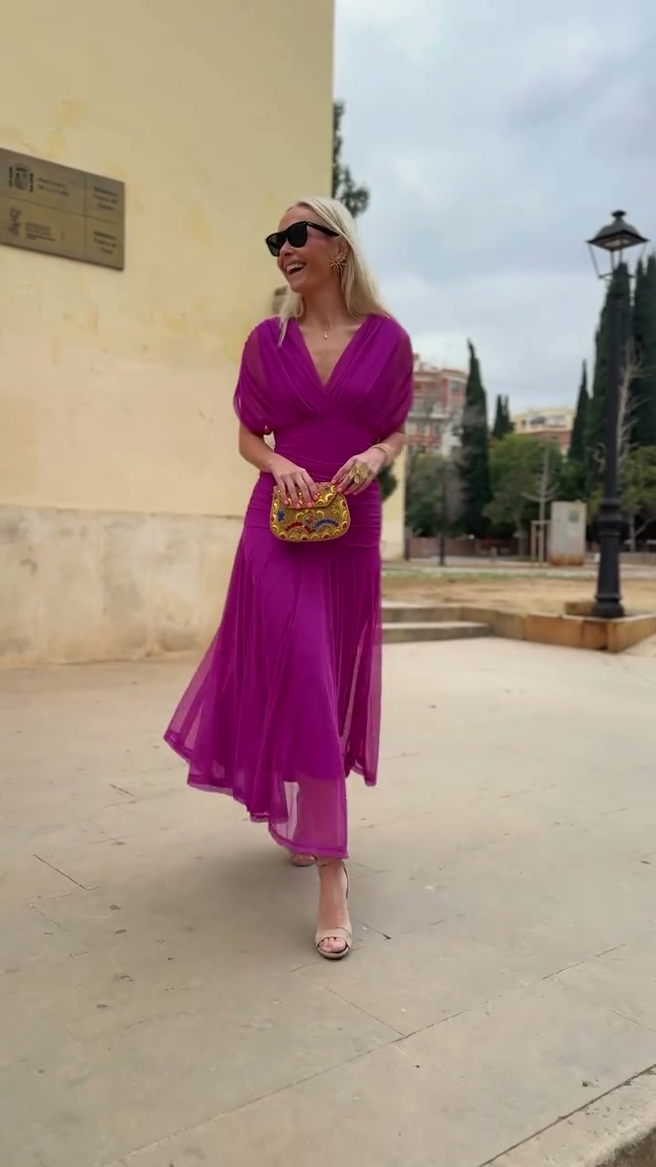 Verolyn - Fuchsia Occasion Dress