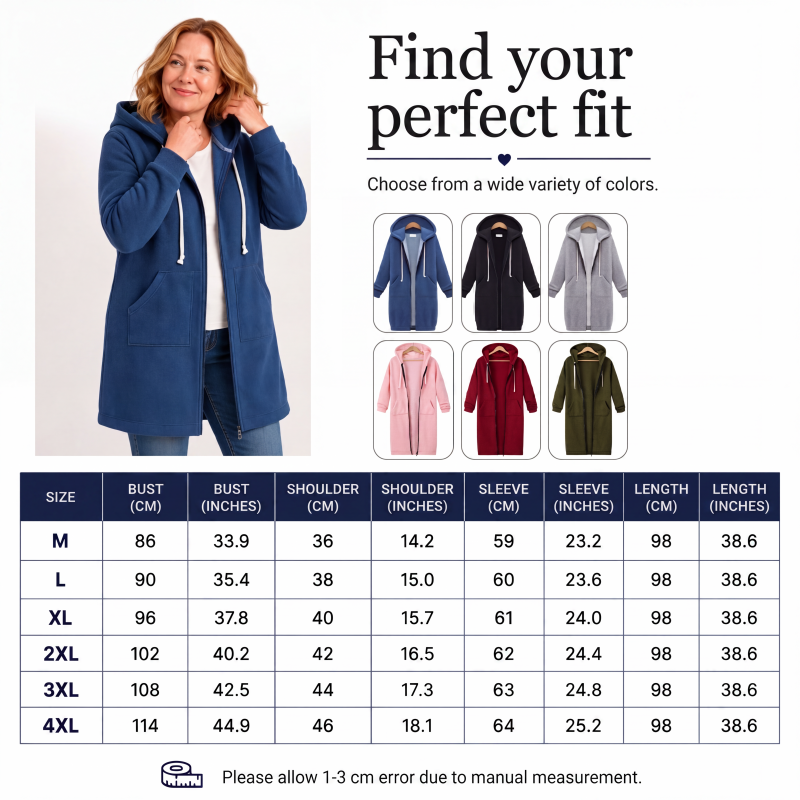 Verolyn fleece-lined long zip-up hoodie – view 5