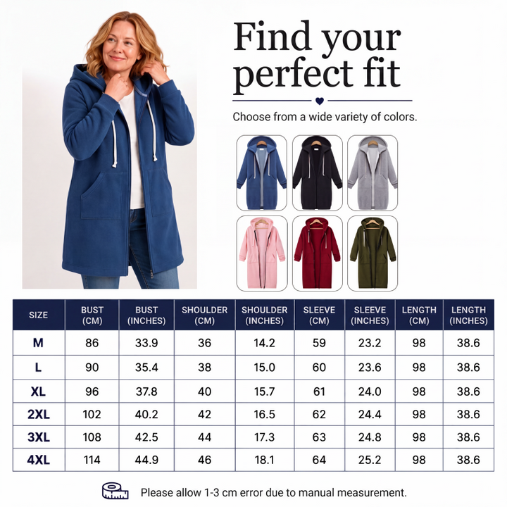 Verolyn fleece-lined long zip-up hoodie – view 5