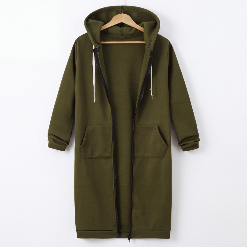 Verolyn fleece-lined long zip-up hoodie – view 21
