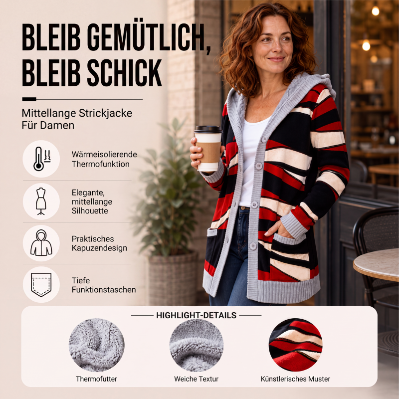 Verolyn plush-lined hooded knit cardigan – view 3