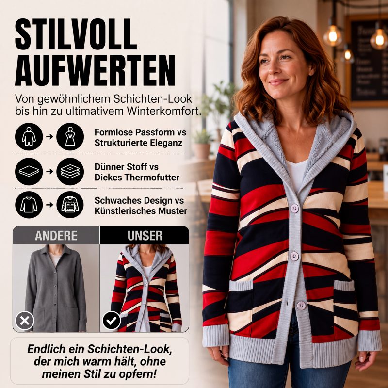 Verolyn plush-lined hooded knit cardigan – view 5