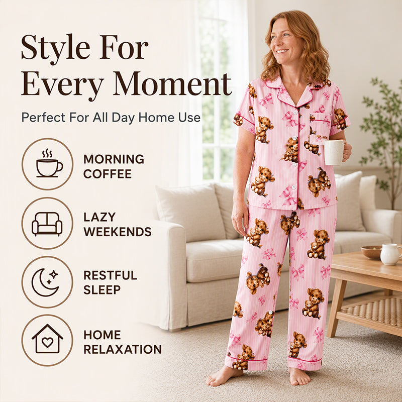 Verolyn highland cow print three-piece pyjama set – view 5