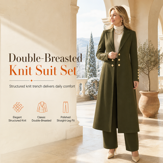 Verolyn long knit coat and trouser set – view 1