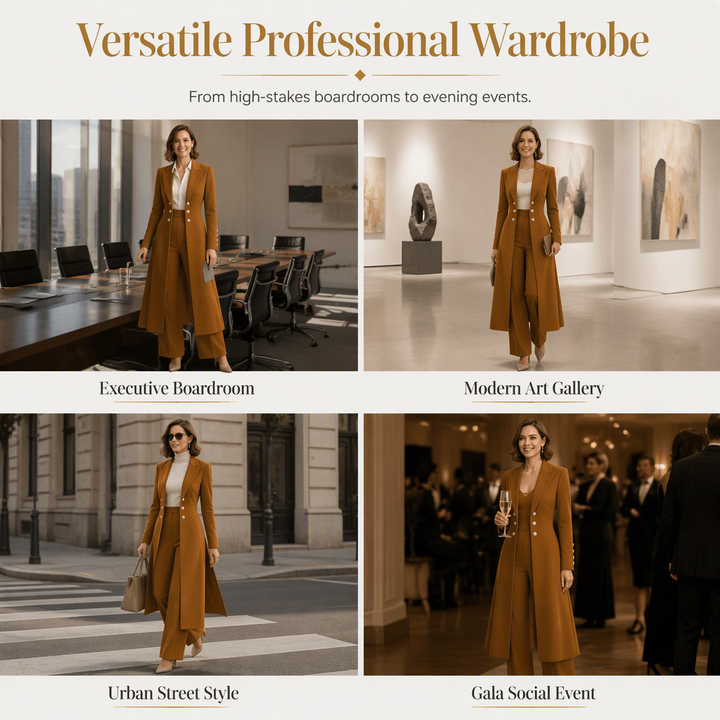 Verolyn long knit coat and trouser set – view 7