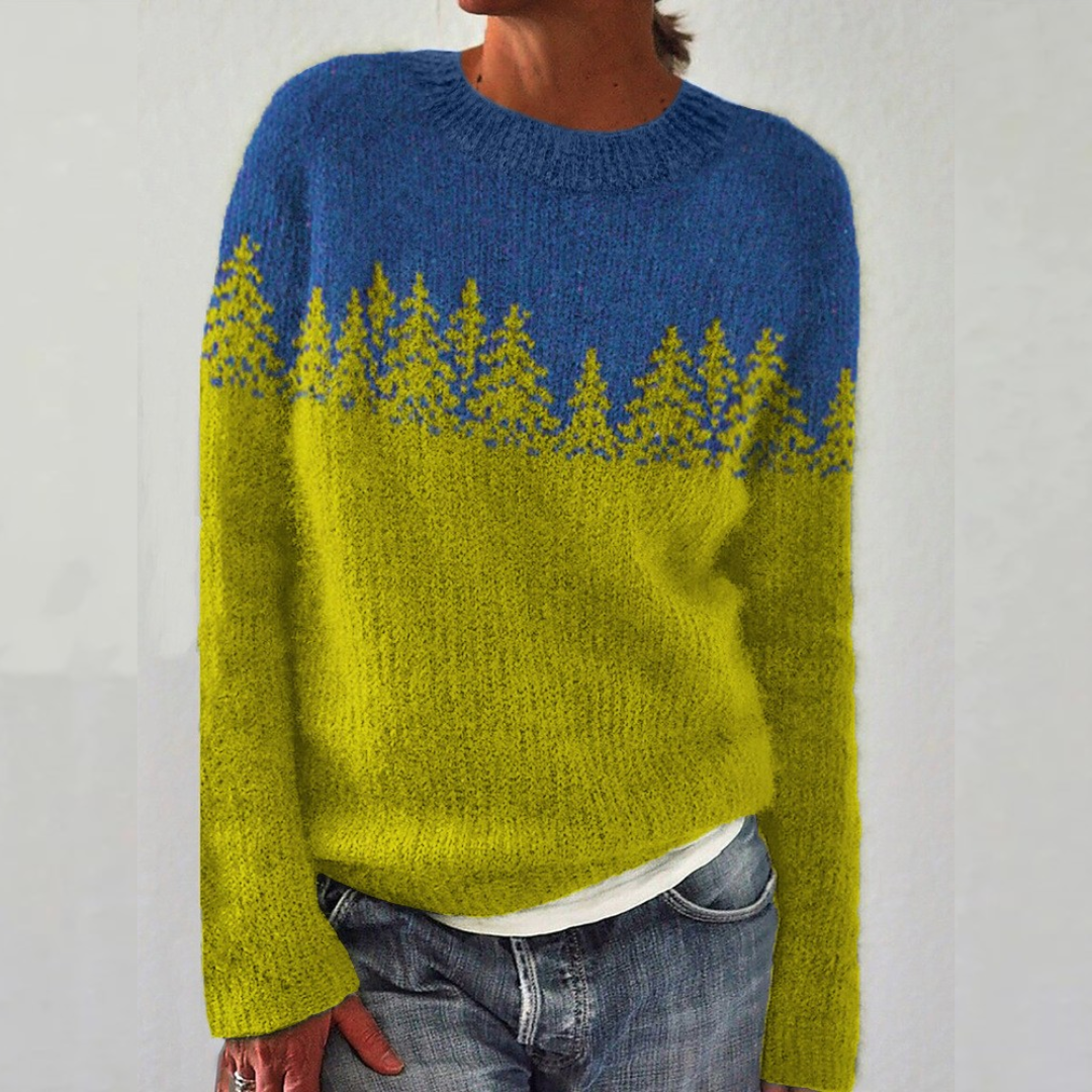 Verolyn two-tone forest knit jumper