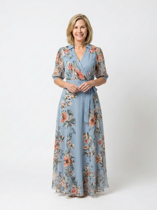 Floral Wrap Maxi Dress in Multicolour — VerolynBoutique