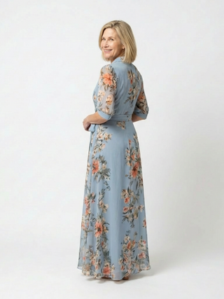 Floral Wrap Maxi Dress in Multicolour — VerolynBoutique