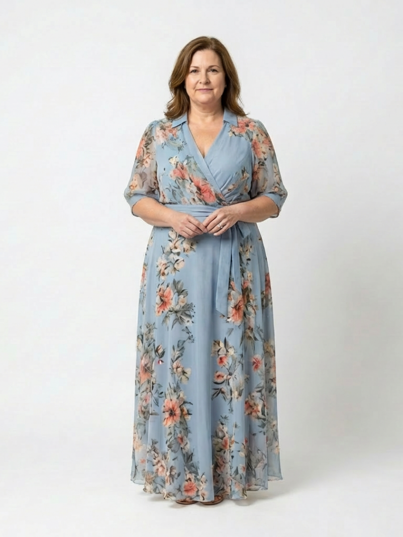 Floral Wrap Maxi Dress in Multicolour — VerolynBoutique