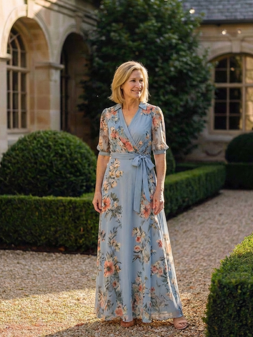 Floral Wrap Maxi Dress in Multicolour — VerolynBoutique