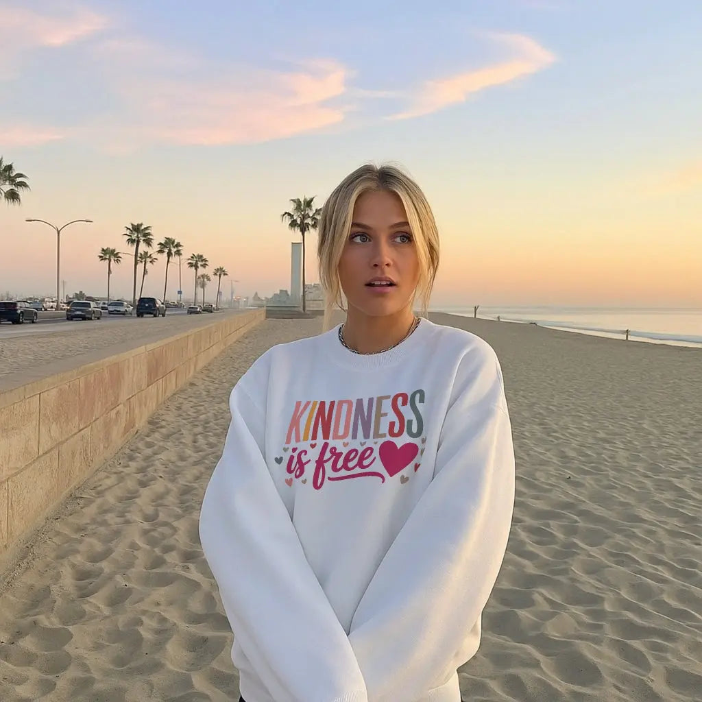 Kindness Is Free Sweater in White — VerolynBoutique
