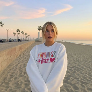 Kindness Is Free Sweater in White — VerolynBoutique