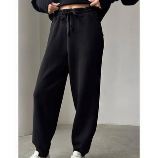 Half-Zip Knit Jumper Jogger Set in Black — VerolynBoutique